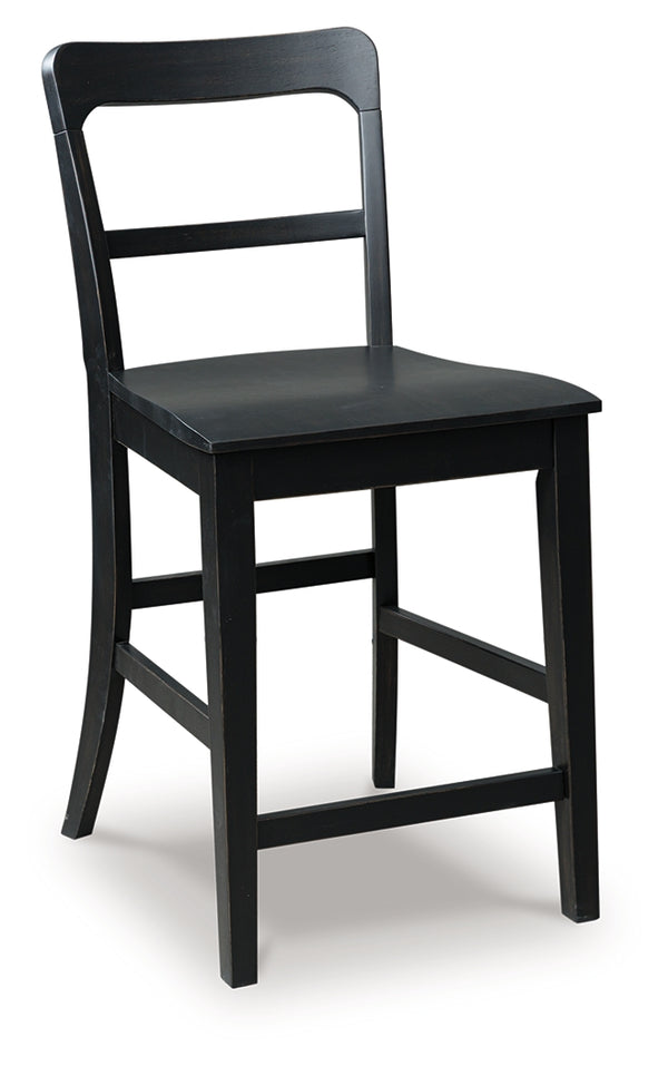 Greddinton Black Counter Height Barstool, Set of 2