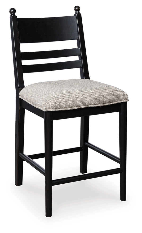 Greddinton Black Counter Height Barstool, Set of 2