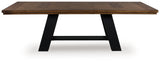 Greddinton Brown/Black Dining Extension Table from Ashley - Luna Furniture