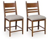 Greddinton Brown Counter Height Barstool, Set of 2 from Ashley - Luna Furniture