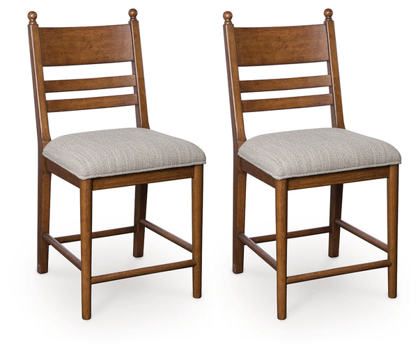 Greddinton Brown Counter Height Barstool, Set of 2