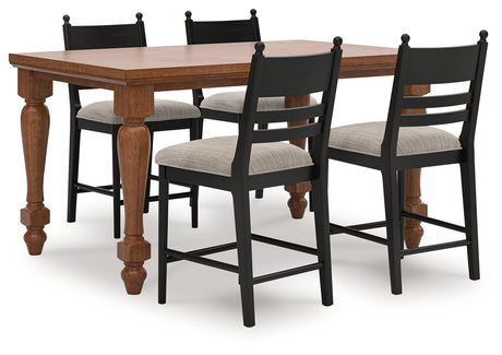 Greddinton Counter Height Dining Table and 4 Barstools in Brown from Ashley - Luna Furniture