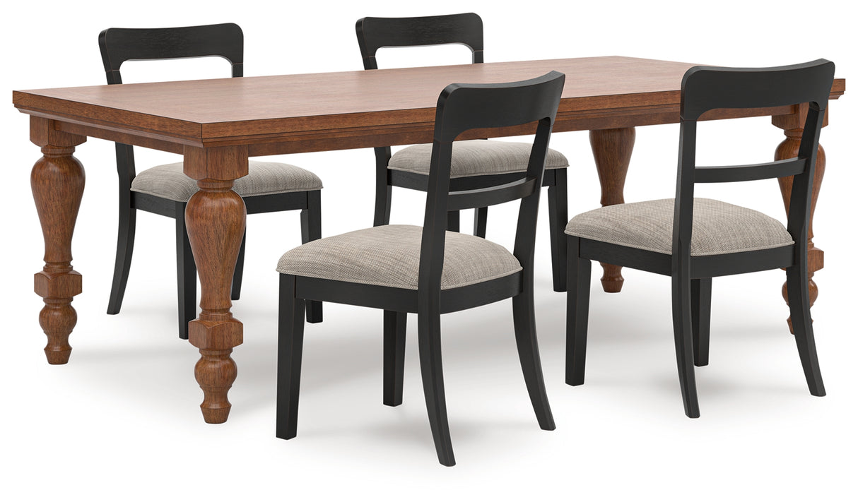 Greddinton Dining Table and 4 Chairs in Brown from Ashley - Luna Furniture