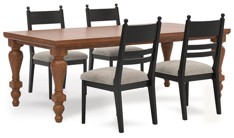 Greddinton Dining Table and 4 Chairs in Brown from Ashley - Luna Furniture