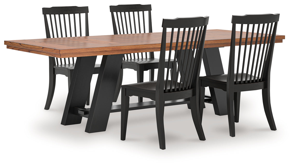 Greddinton Dining Table and 4 Chairs in Brown from Ashley - Luna Furniture