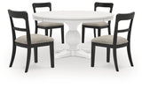 Greddinton Dining Table and 4 Chairs in White from Ashley - Luna Furniture