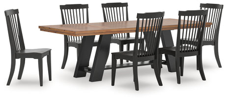 Greddinton Dining Table and 6 Chairs in Brown/Black from Ashley - Luna Furniture