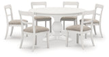 Greddinton Dining Table and 6 Chairs in White from Ashley - Luna Furniture