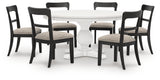 Greddinton Dining Table and 6 Chairs in White from Ashley - Luna Furniture