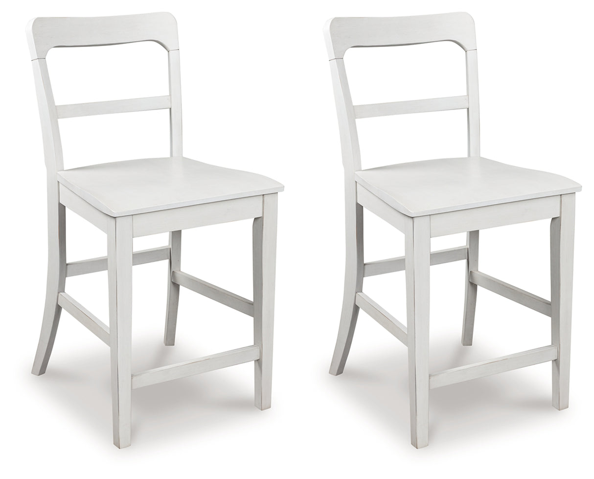 Greddinton White Counter Height Barstool, Set of 2 from Ashley - Luna Furniture