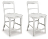 Greddinton White Counter Height Barstool, Set of 2 from Ashley - Luna Furniture
