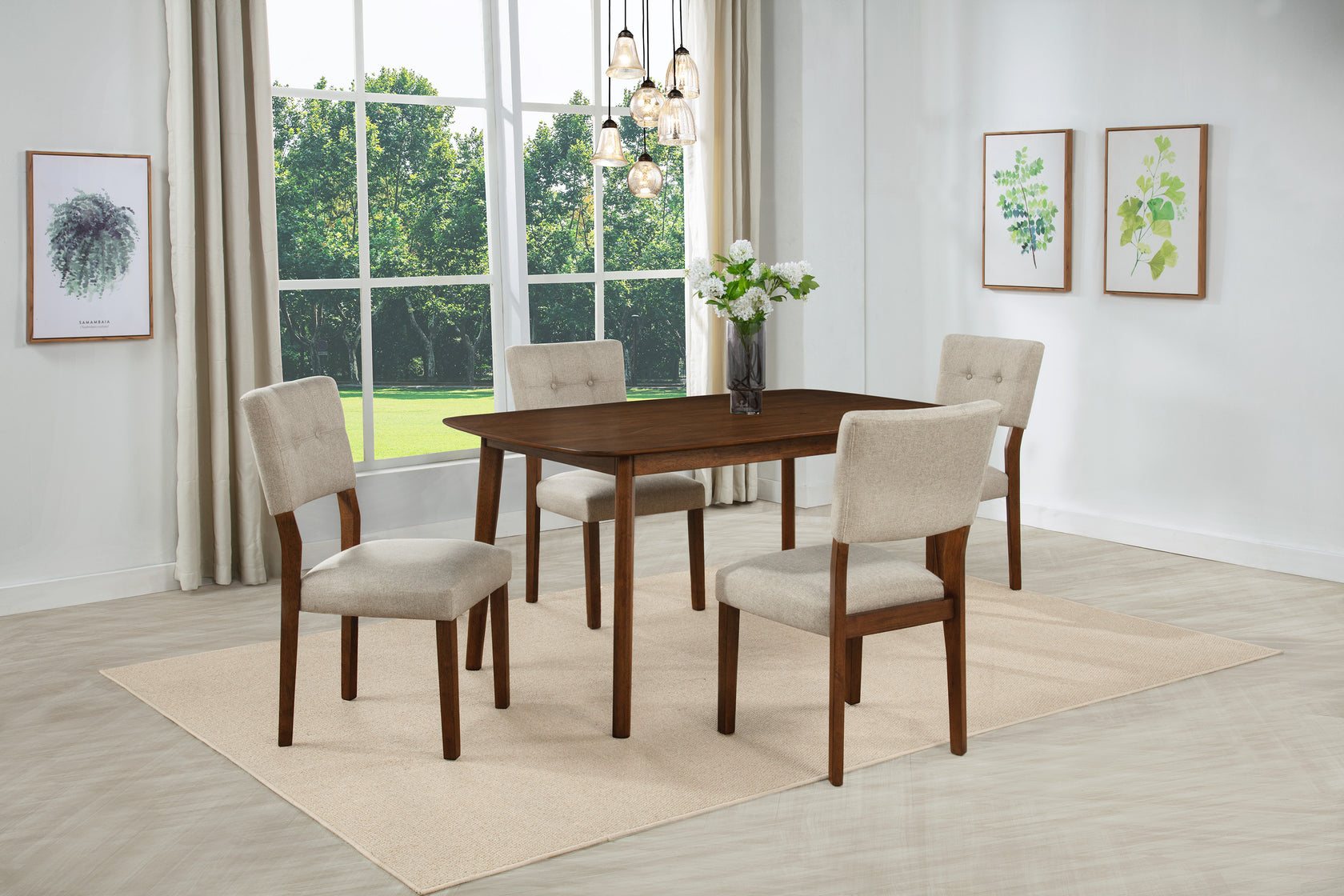 Gregory Beige/Brown Dining Set from Crown Mark - Luna Furniture