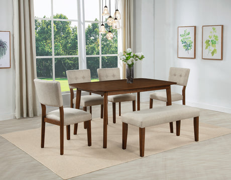 Gregory Beige/Brown Dining Bench from Crown Mark - Luna Furniture