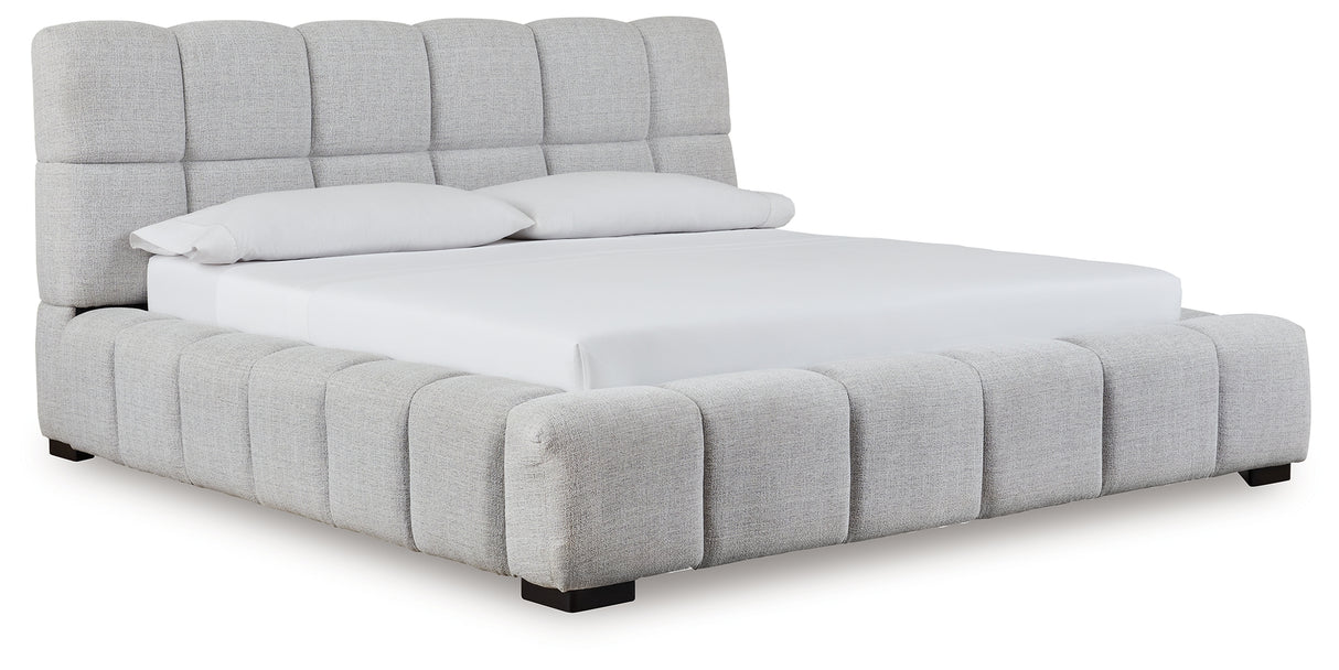 Grendusk Light Gray King Upholstered Bed from Ashley Furniture - Luna Furniture