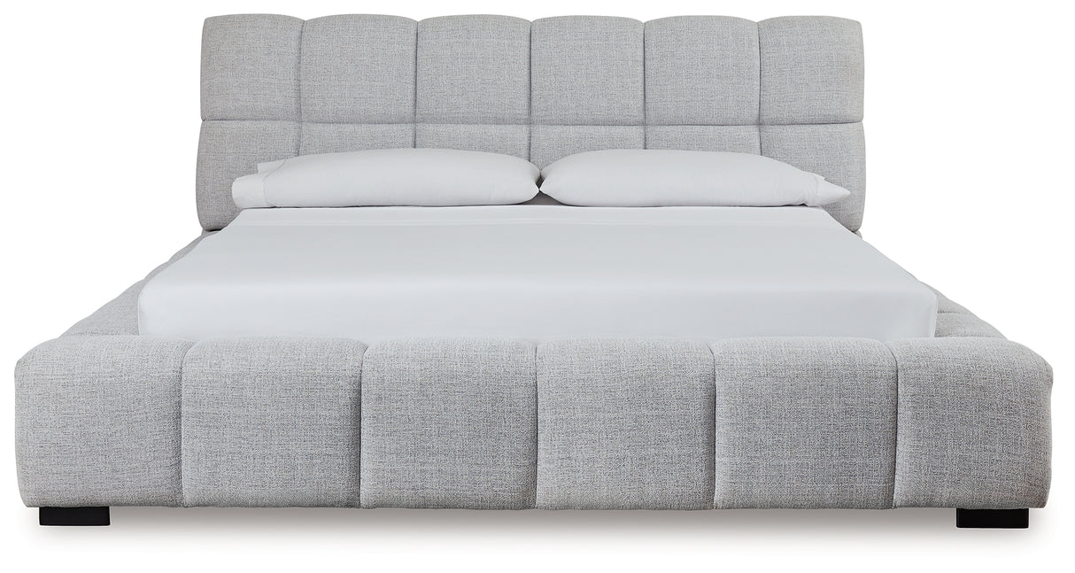 Grendusk Light Gray King Upholstered Bed from Ashley Furniture - Luna Furniture
