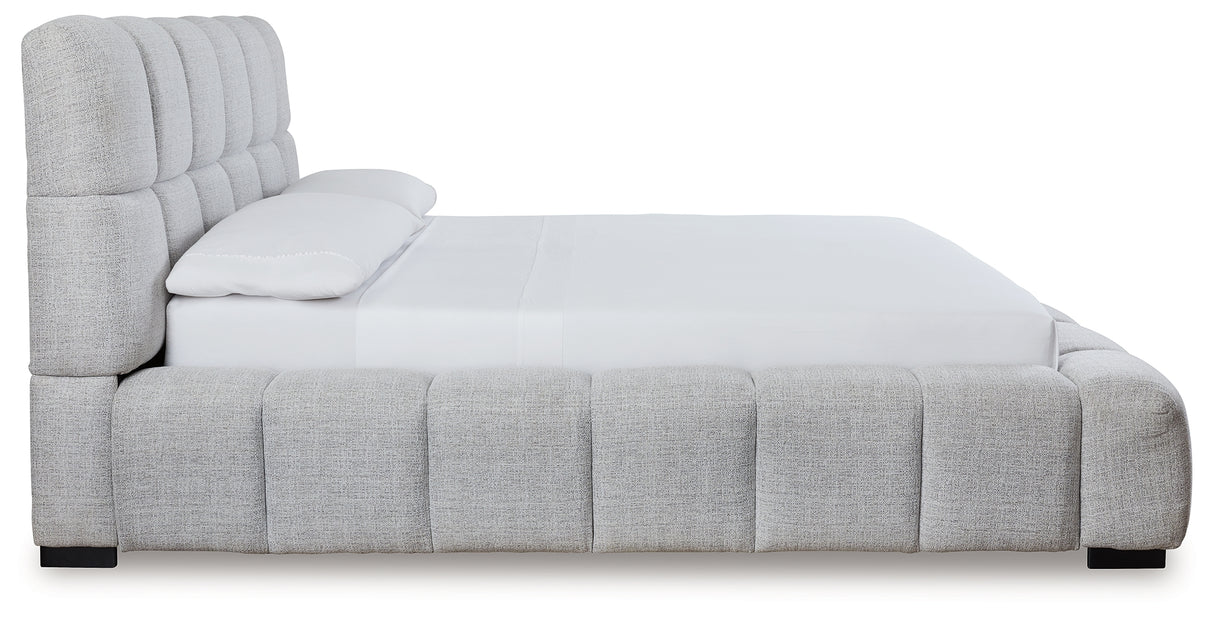 Grendusk Light Gray King Upholstered Bed from Ashley Furniture - Luna Furniture