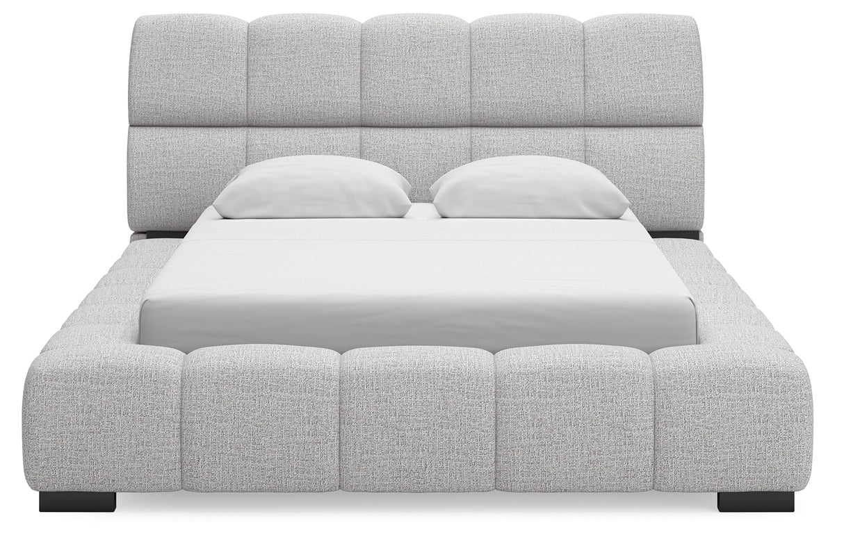 Grendusk Light Gray Queen Upholstered Bed from Ashley - Luna Furniture