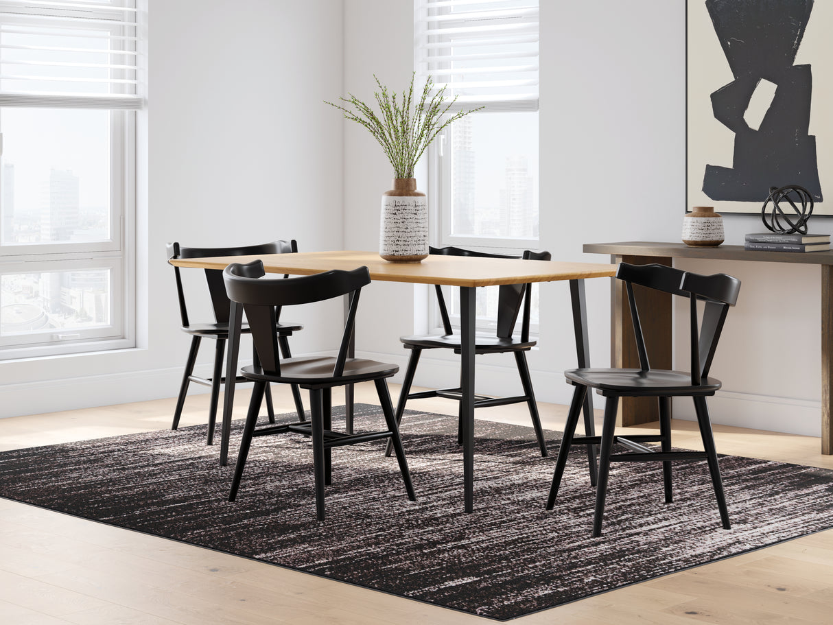 Gretlynn Dining Table and 4 Chairs in Black/Natural from Ashley Furniture - Luna Furniture
