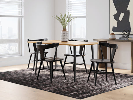 Gretlynn Dining Table and 4 Chairs in Black/Natural from Ashley - Luna Furniture