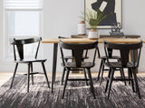 Gretlynn Dining Table and 6 Chairs in Black/Natural from Ashley Furniture - Luna Furniture