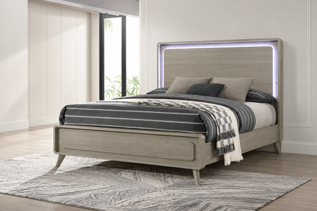 Rainier Gray Eastern King Bed from Furniture of America - Luna Furniture