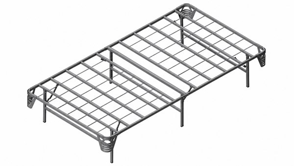 Framos Silver Eastern King Metal Bed Foundation