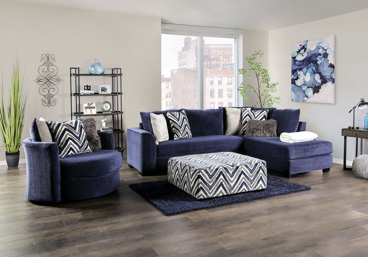 Griswold Navy Sectional from Furniture of America - Luna Furniture