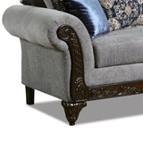Gustavo Gray/Walnut Loveseat from Furniture of America - Luna Furniture