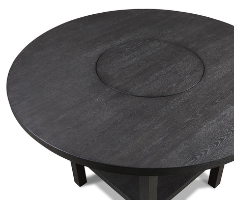 Guthrie Charcoal Round Counter Height Set with Lazysusan from Crown Mark - Luna Furniture