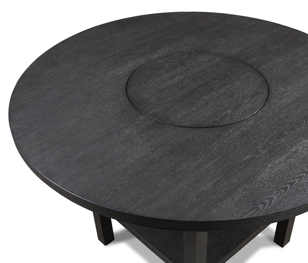 Guthrie Charcoal Round Counter Height Table with Lazysusan from Crown Mark - Luna Furniture