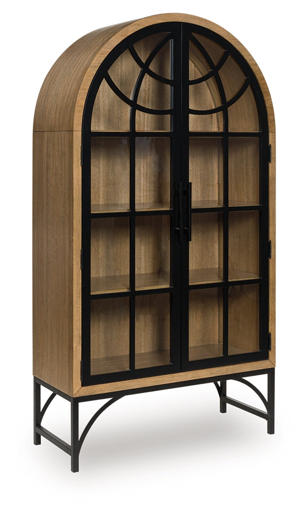 Ashley Gwenwich Natural/Black Accent Cabinet – Luna Furniture