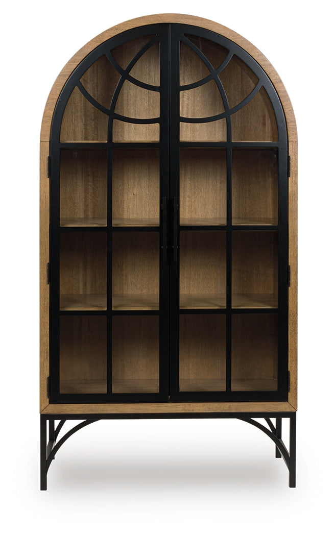 Ashley Gwenwich Natural/Black Accent Cabinet – Luna Furniture