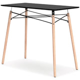 Jaspeni Black/Natural Home Office Desk from Ashley - Luna Furniture