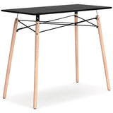 Jaspeni Black/Natural Home Office Desk from Ashley - Luna Furniture