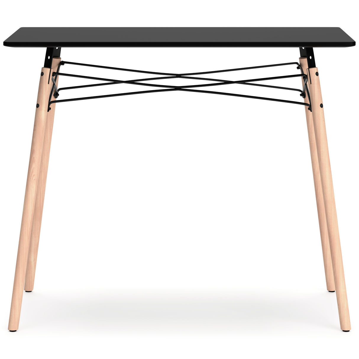 Jaspeni Black/Natural Home Office Desk from Ashley - Luna Furniture