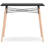 Jaspeni Black/Natural Home Office Desk from Ashley - Luna Furniture