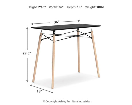 Jaspeni Black/Natural Home Office Desk from Ashley - Luna Furniture