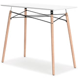 Jaspeni White/Natural Home Office Desk from Ashley Furniture - Luna Furniture