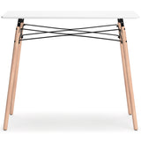 Jaspeni White/Natural Home Office Desk from Ashley Furniture - Luna Furniture