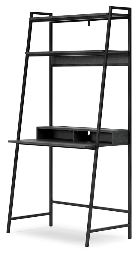 Yarlow Black 36" Home Office Desk with Shelf from Ashley - Luna Furniture