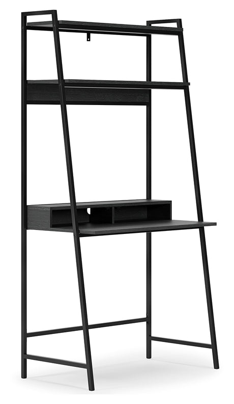 Yarlow Black 36" Home Office Desk with Shelf from Ashley - Luna Furniture