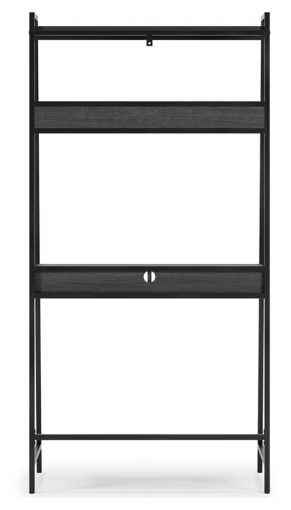 Yarlow Black 36" Home Office Desk with Shelf from Ashley Furniture - Luna Furniture