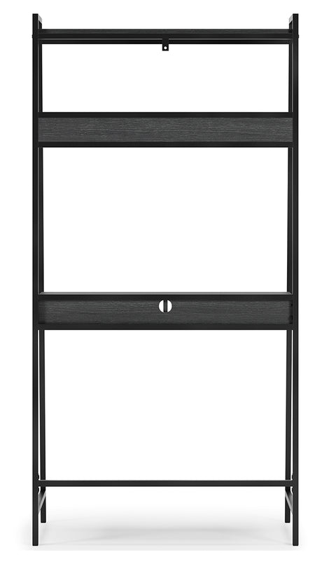 Yarlow Black 36" Home Office Desk with Shelf from Ashley - Luna Furniture