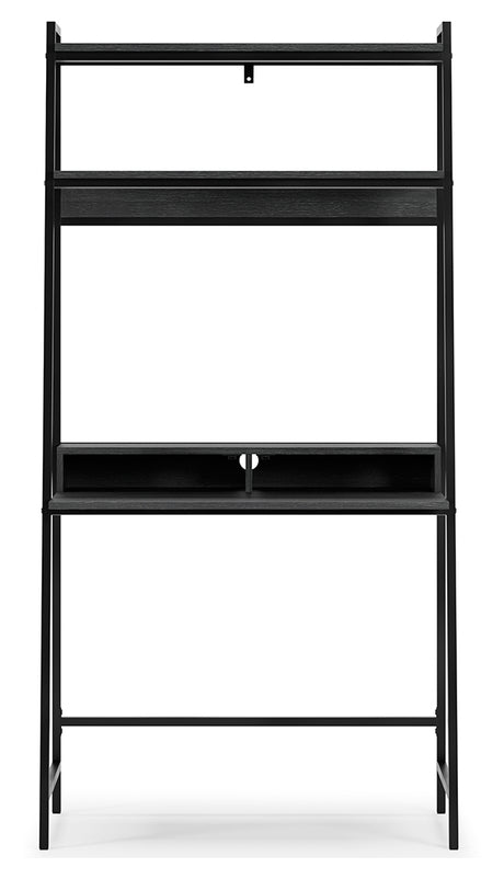 Yarlow Black 36" Home Office Desk with Shelf from Ashley - Luna Furniture