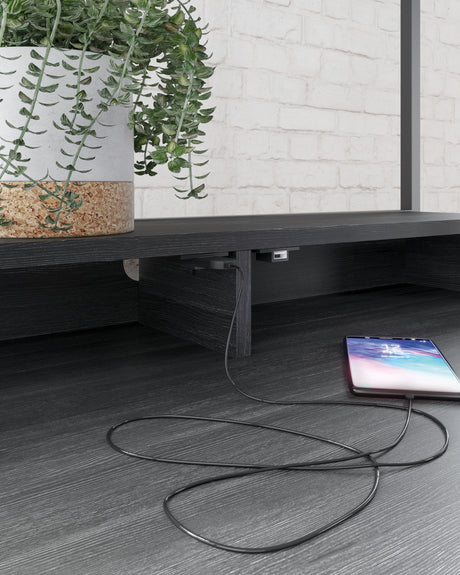 Yarlow Black 36" Home Office Desk with Shelf from Ashley - Luna Furniture