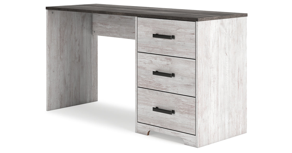 Shawburn White/Dark Charcoal Gray 54" Home Office Desk from Ashley Furniture - Luna Furniture