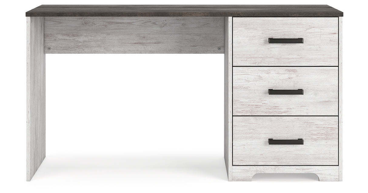 Shawburn White/Dark Charcoal Gray 54" Home Office Desk from Ashley Furniture - Luna Furniture