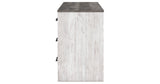 Shawburn White/Dark Charcoal Gray 54" Home Office Desk from Ashley Furniture - Luna Furniture