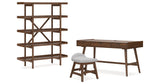 Lyncott Home Office Desk with Chair and Storage in Brown from Ashley - Luna Furniture