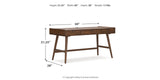Lyncott Home Office Desk with Chair and Storage in Brown from Ashley - Luna Furniture